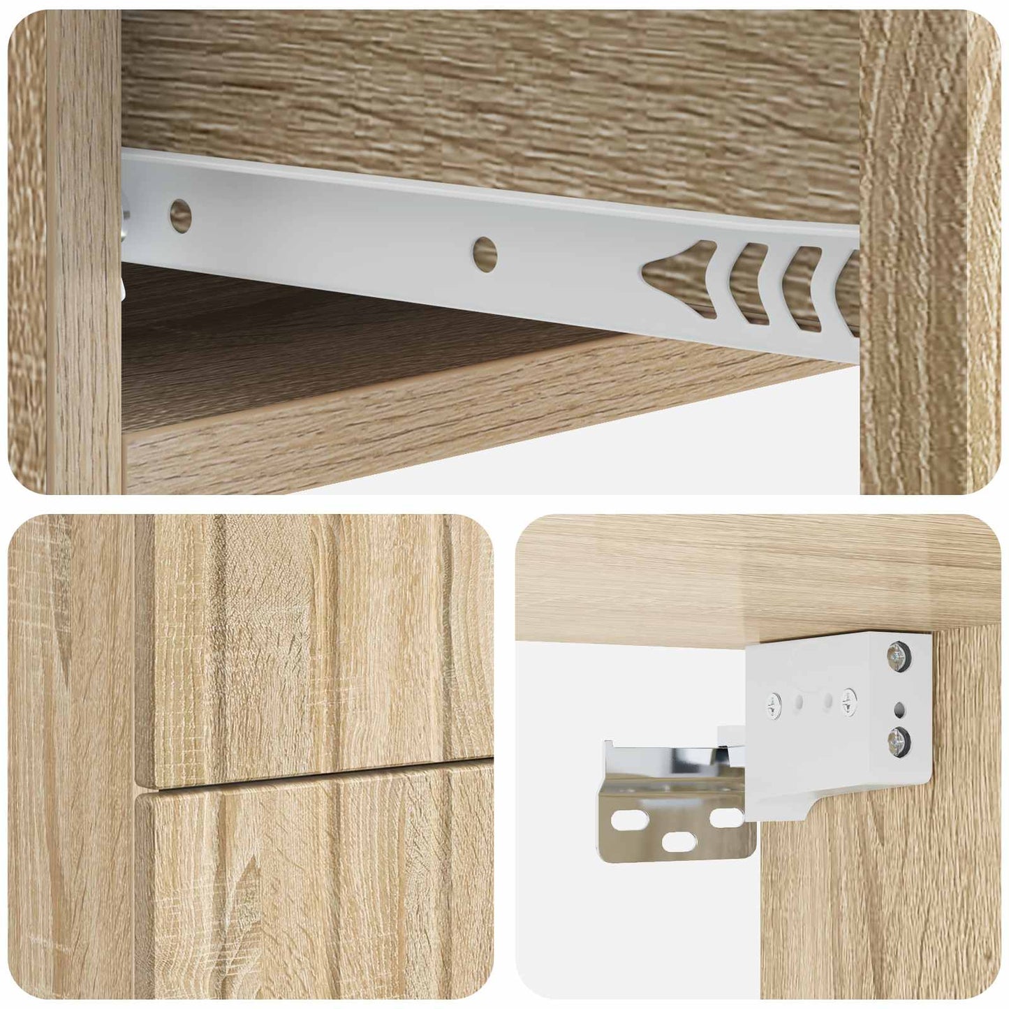 Nástěnný Noční Stolek 2 Pcs Dub Sonoma 33 X 34,5 X 43 Cm