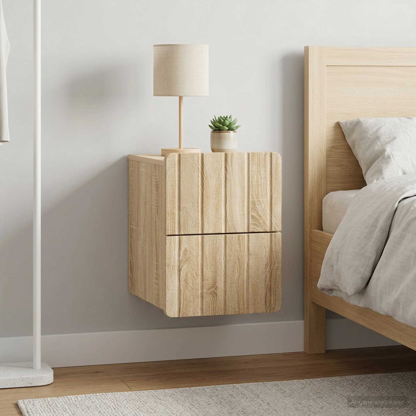 Nástěnný Noční Stolek 2 Pcs Dub Sonoma 33 X 34,5 X 43 Cm