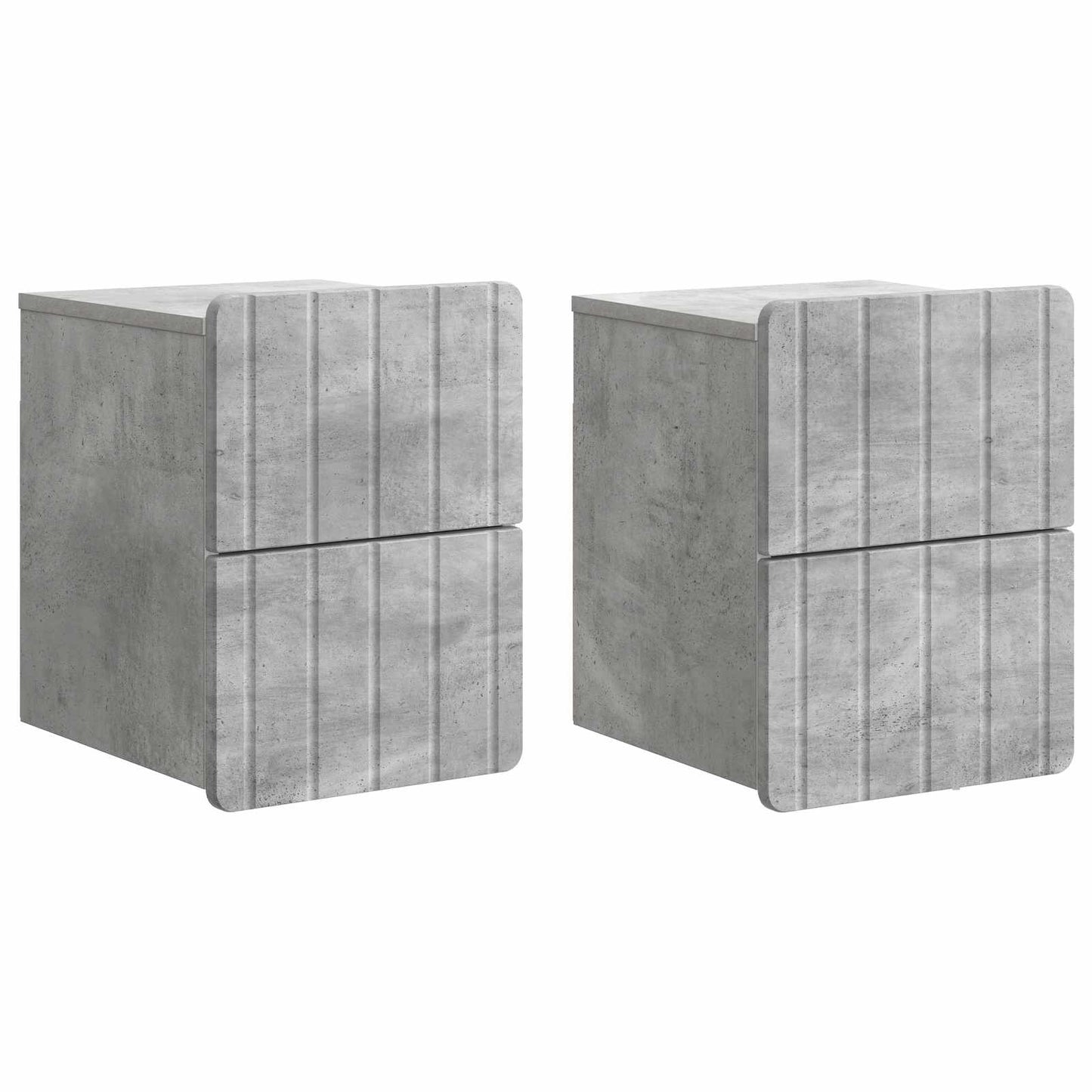 Nástěnný Noční Stolek 2 Pcs Betonově Šedá 33 X 34,5 X 43 Cm