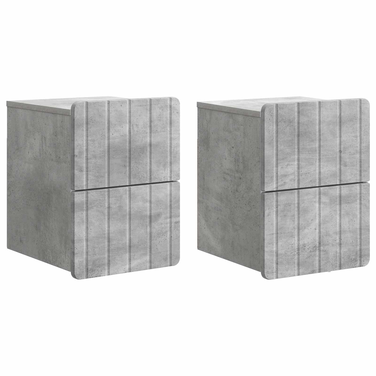 Nástěnný Noční Stolek 2 Pcs Betonově Šedá 33 X 34,5 X 43 Cm
