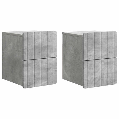 Nástěnný Noční Stolek 2 Pcs Betonově Šedá 33 X 34,5 X 43 Cm