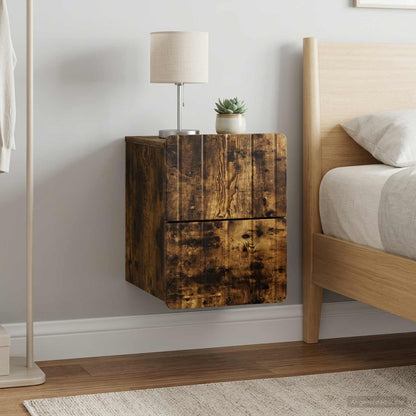 Nástěnný Noční Stolek 2 Pcs Kouřový Dub 33 X 34,5 X 43 Cm