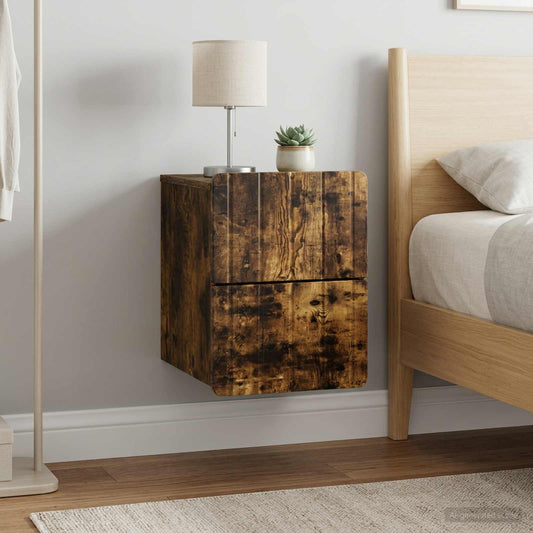 Nástěnný Noční Stolek 2 Pcs Kouřový Dub 33 X 34,5 X 43 Cm