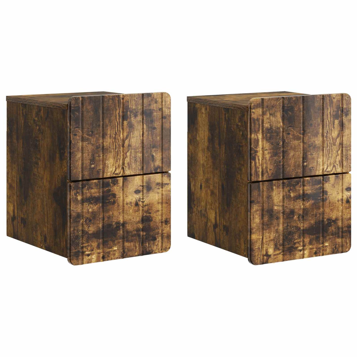 Nástěnný Noční Stolek 2 Pcs Kouřový Dub 33 X 34,5 X 43 Cm