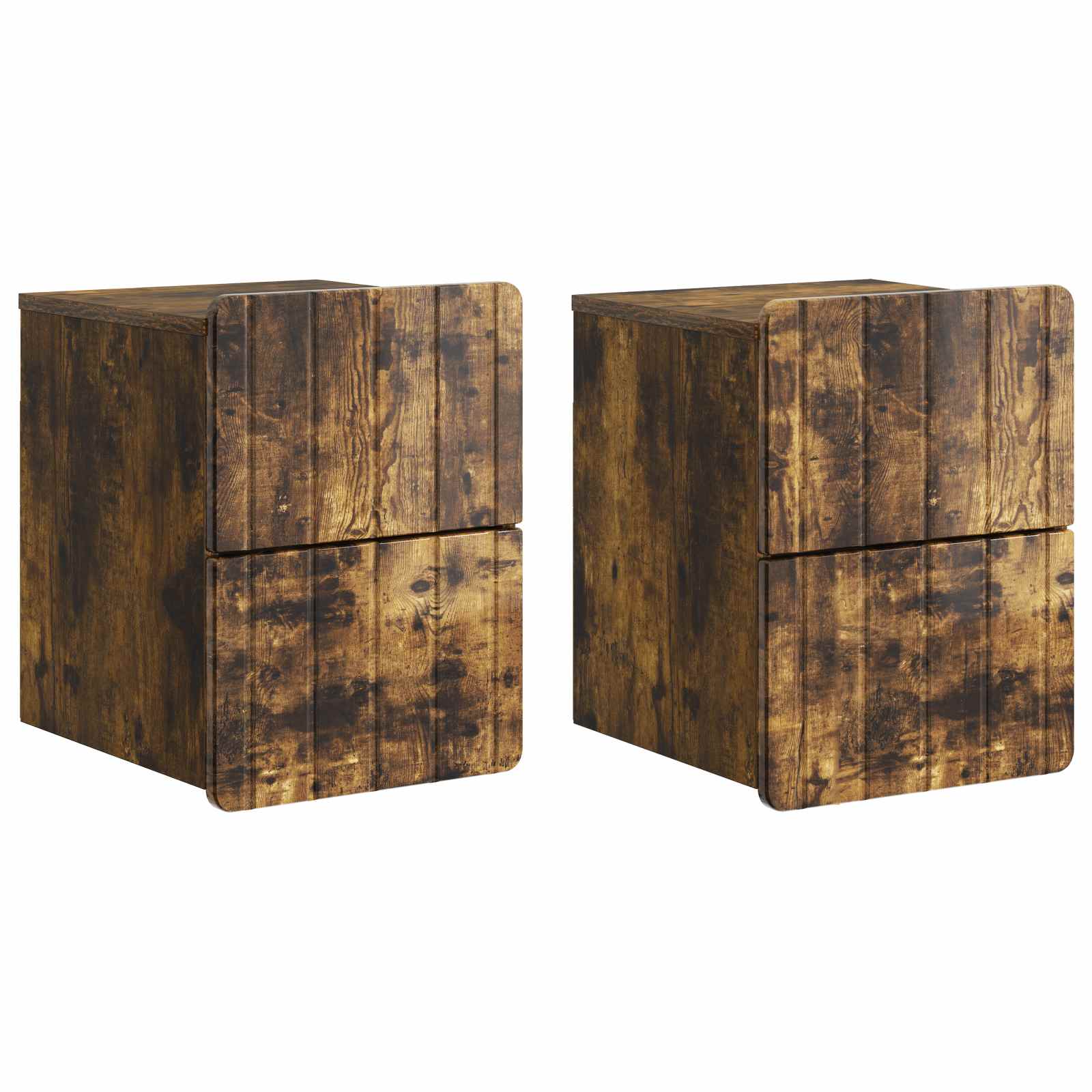 Nástěnný Noční Stolek 2 Pcs Kouřový Dub 33 X 34,5 X 43 Cm