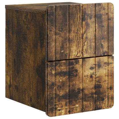 Nástěnný Noční Stolek 2 Pcs Kouřový Dub 33 X 34,5 X 43 Cm