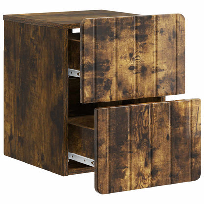 Nástěnný Noční Stolek 2 Pcs Kouřový Dub 33 X 34,5 X 43 Cm