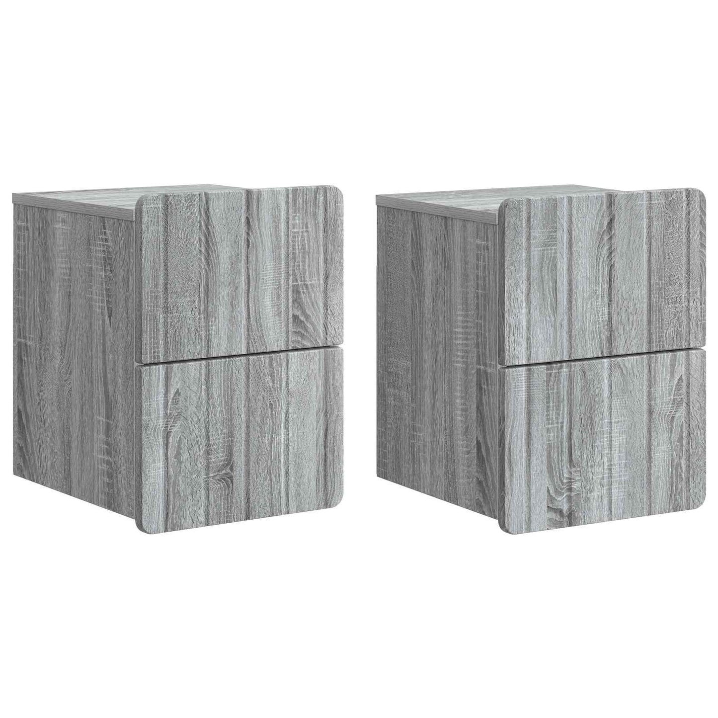 Nástěnný Noční Stolek 2 Pcs Šedá Sonoma 33 X 34,5 X 43 Cm