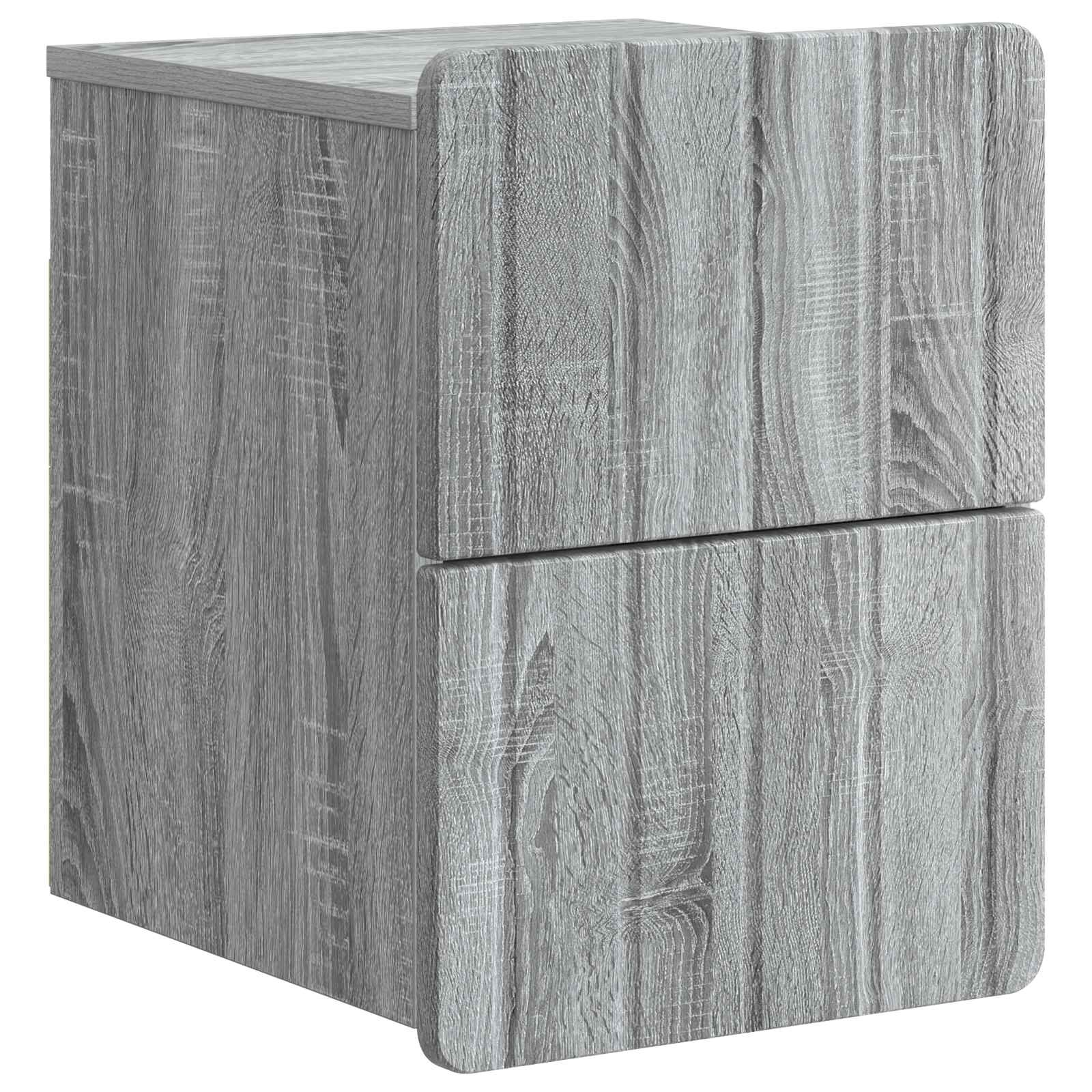 Nástěnný Noční Stolek 2 Pcs Šedá Sonoma 33 X 34,5 X 43 Cm