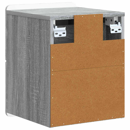 Nástěnný Noční Stolek 2 Pcs Šedá Sonoma 33 X 34,5 X 43 Cm