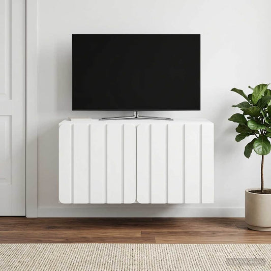 Nástěnná Tv Skříň 59,5 X 41 X 30 Cm Bílá Kompozitní Dřevo