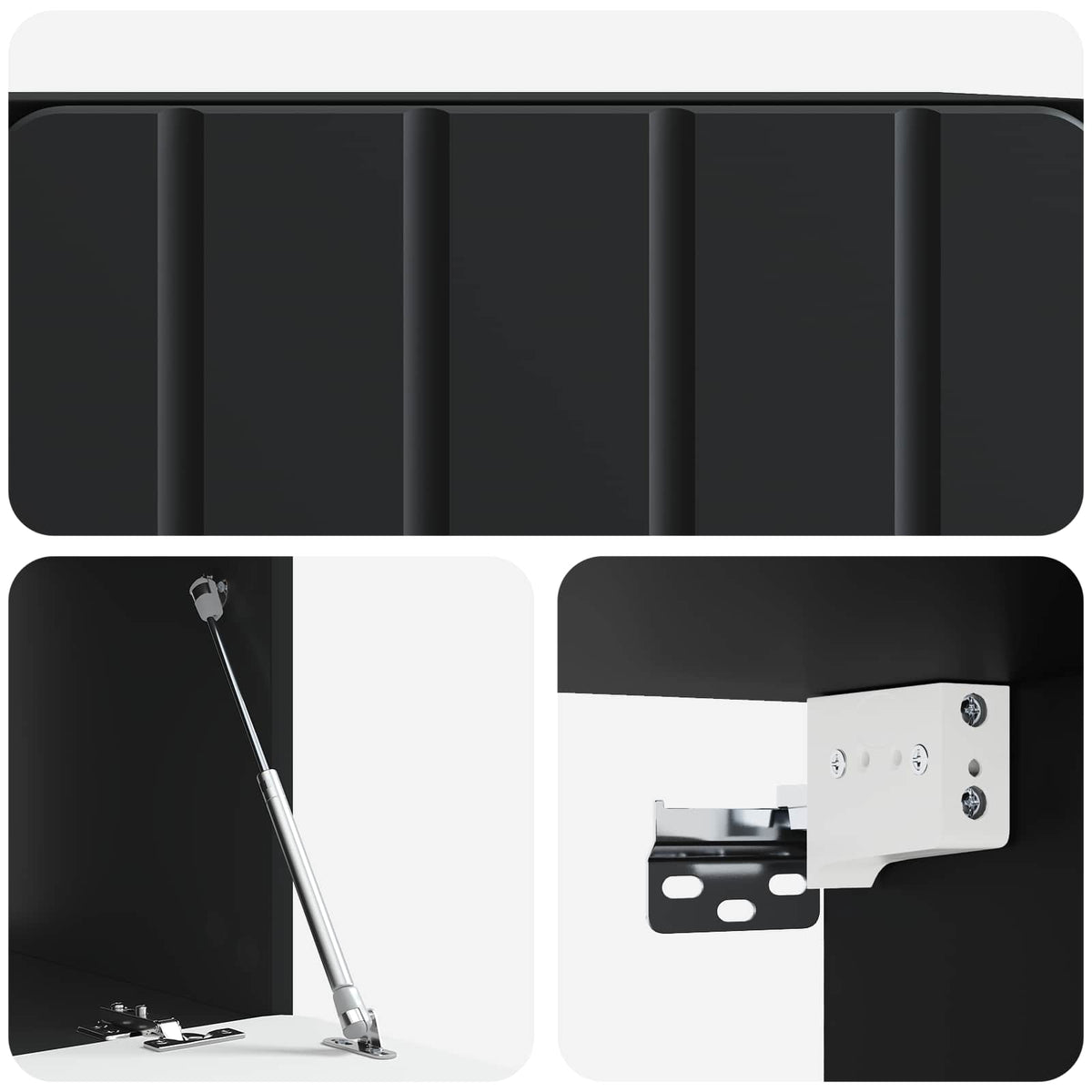 Nástěnná Tv Skříň 59,5 X 41 X 30 Cm Černá Kompozitní Dřevo
