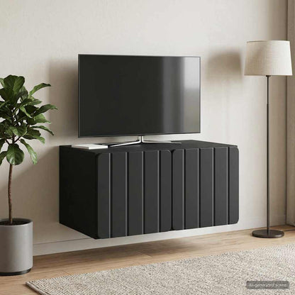 Nástěnná Tv Skříň 59,5 X 41 X 30 Cm Černá Kompozitní Dřevo