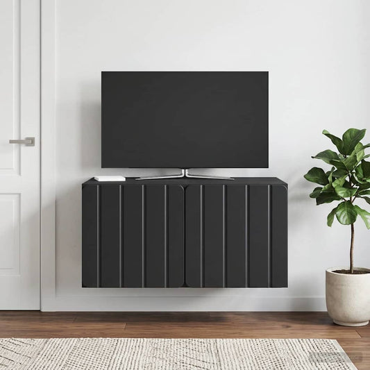 Nástěnná Tv Skříň 59,5 X 41 X 30 Cm Černá Kompozitní Dřevo
