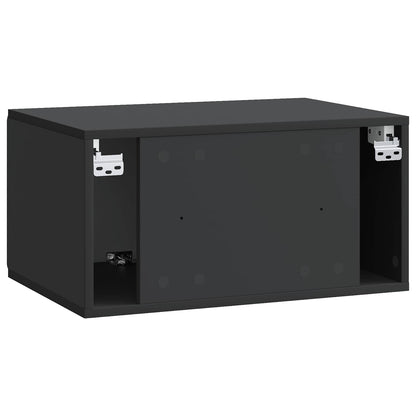 Nástěnná Tv Skříň 59,5 X 41 X 30 Cm Černá Kompozitní Dřevo