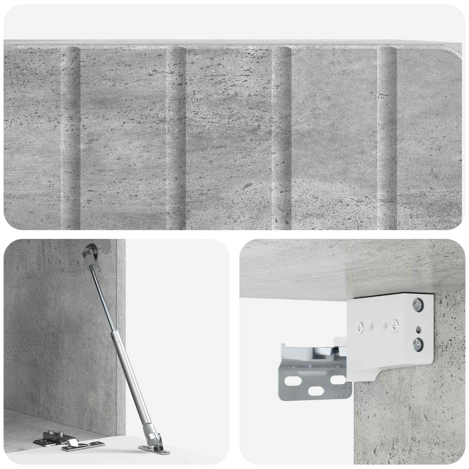 Nástěnná Tv Skříň 59,5 X 41 X 30 Cm Betonově Šedá
