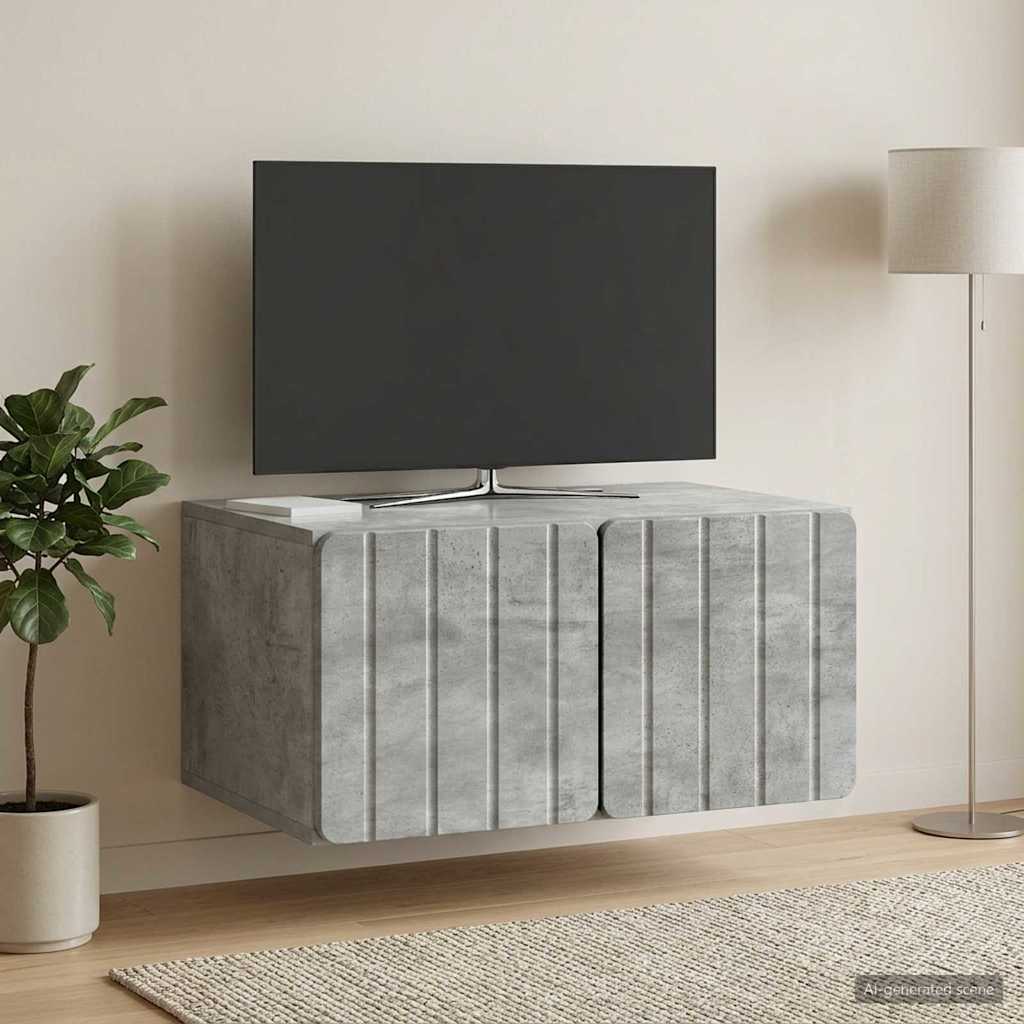 Nástěnná Tv Skříň 59,5 X 41 X 30 Cm Betonově Šedá