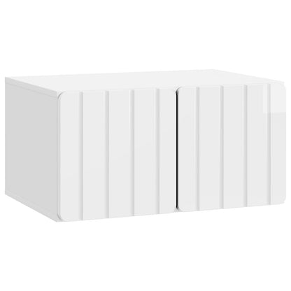 Nástěnná Tv Skříň 59,5 X 41 X 30 Cm Bílá S Vysokým Leskem