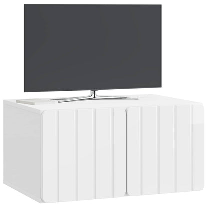Nástěnná Tv Skříň 59,5 X 41 X 30 Cm Bílá S Vysokým Leskem