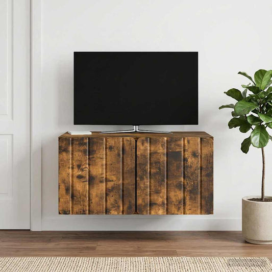 Nástěnná Tv Skříň 59,5 X 41 X 30 Cm Kouřový Dub