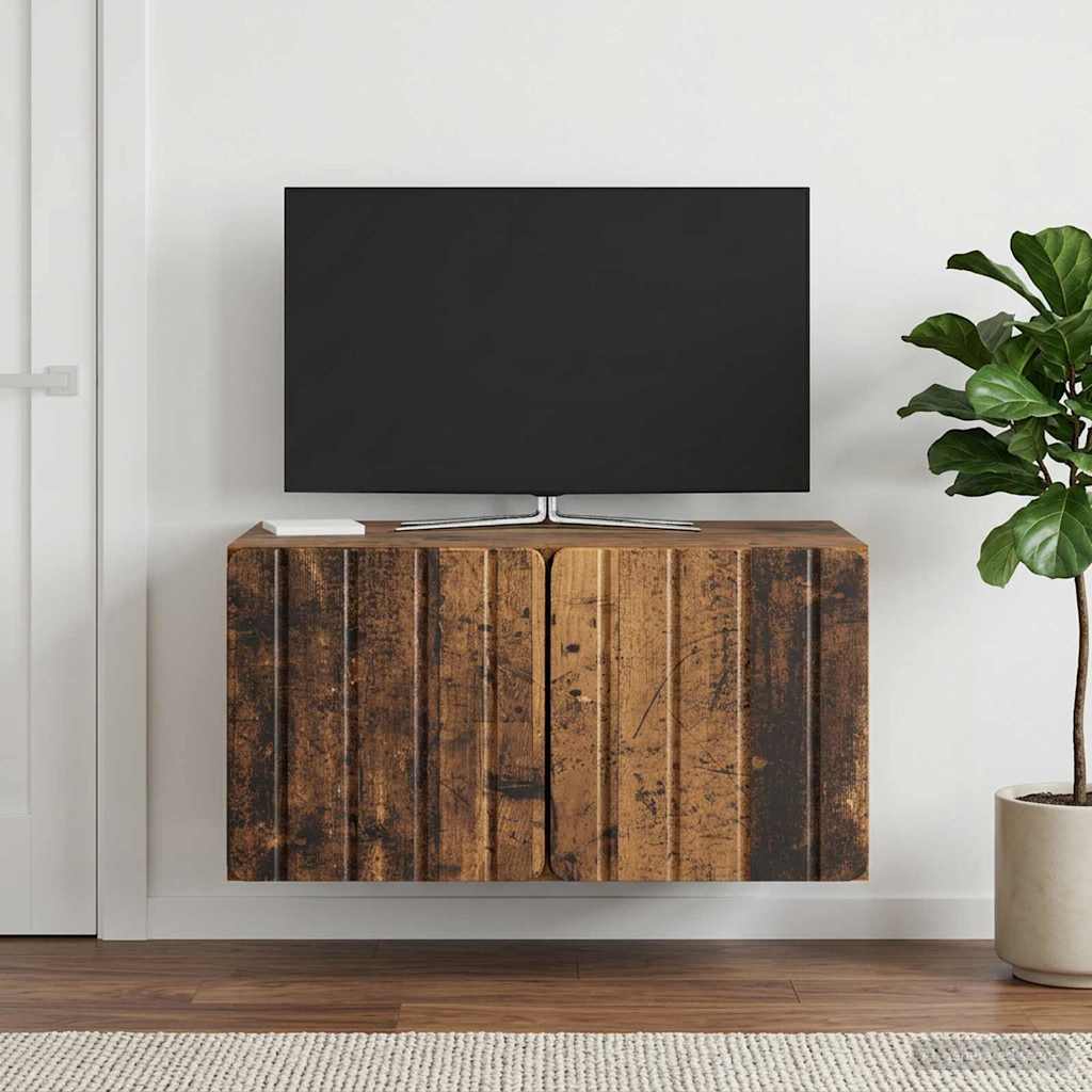 Nástěnná Tv Skříň 59,5 X 41 X 30 Cm Staré Dřevo