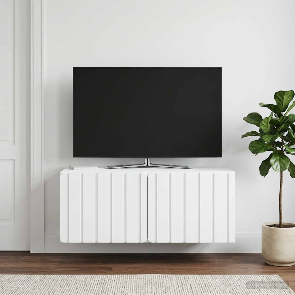 Nástěnná Tv Skříň 78,5 X 41 X 30 Cm Bílá Kompozitní Dřevo