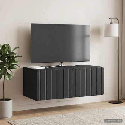 Nástěnná Tv Skříň 78,5 X 41 X 30 Cm Černá Kompozitní Dřevo