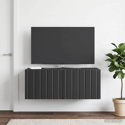 Nástěnná Tv Skříň 78,5 X 41 X 30 Cm Černá Kompozitní Dřevo
