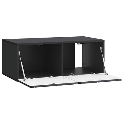 Nástěnná Tv Skříň 78,5 X 41 X 30 Cm Černá Kompozitní Dřevo