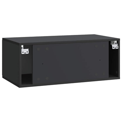 Nástěnná Tv Skříň 78,5 X 41 X 30 Cm Černá Kompozitní Dřevo