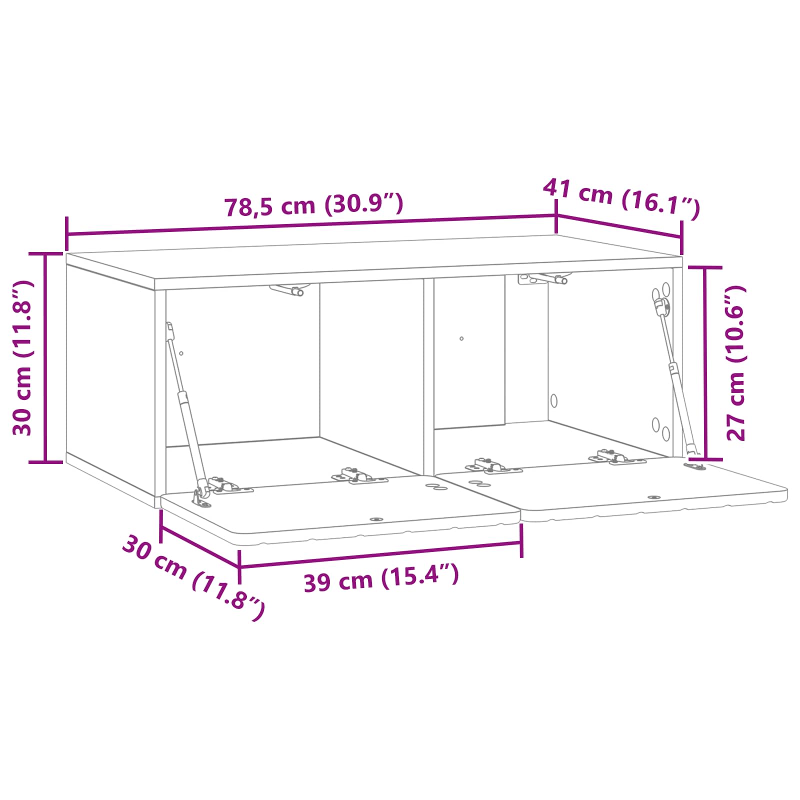 Nástěnná Tv Skříň 78,5 X 41 X 30 Cm Dub Sonoma Kompozitní Dřevo