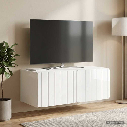 Nástěnná Tv Skříň 78,5 X 41 X 30 Cm Bílá S Vysokým Leskem