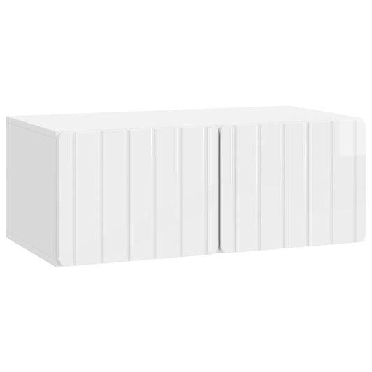 Nástěnná Tv Skříň 78,5 X 41 X 30 Cm Bílá S Vysokým Leskem