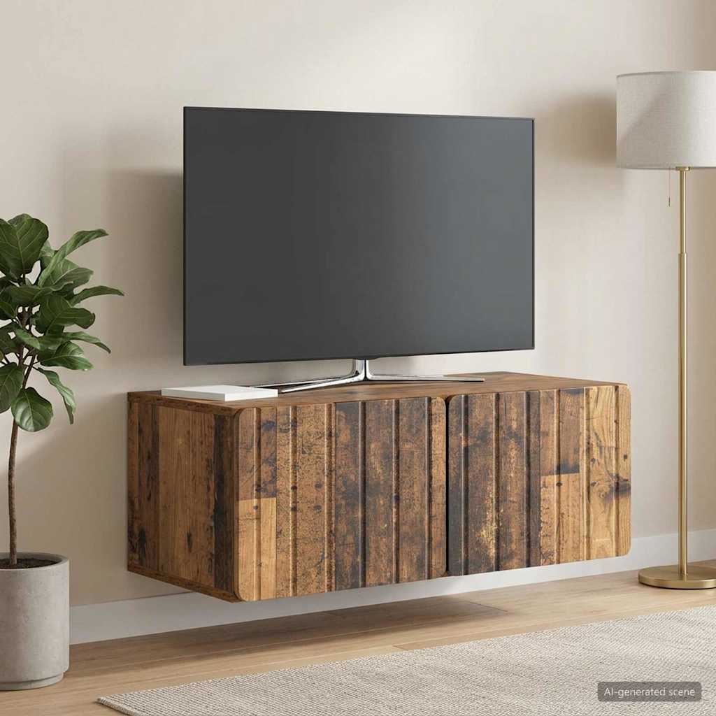 Nástěnná Tv Skříň 78,5 X 41 X 30 Cm Staré Dřevo