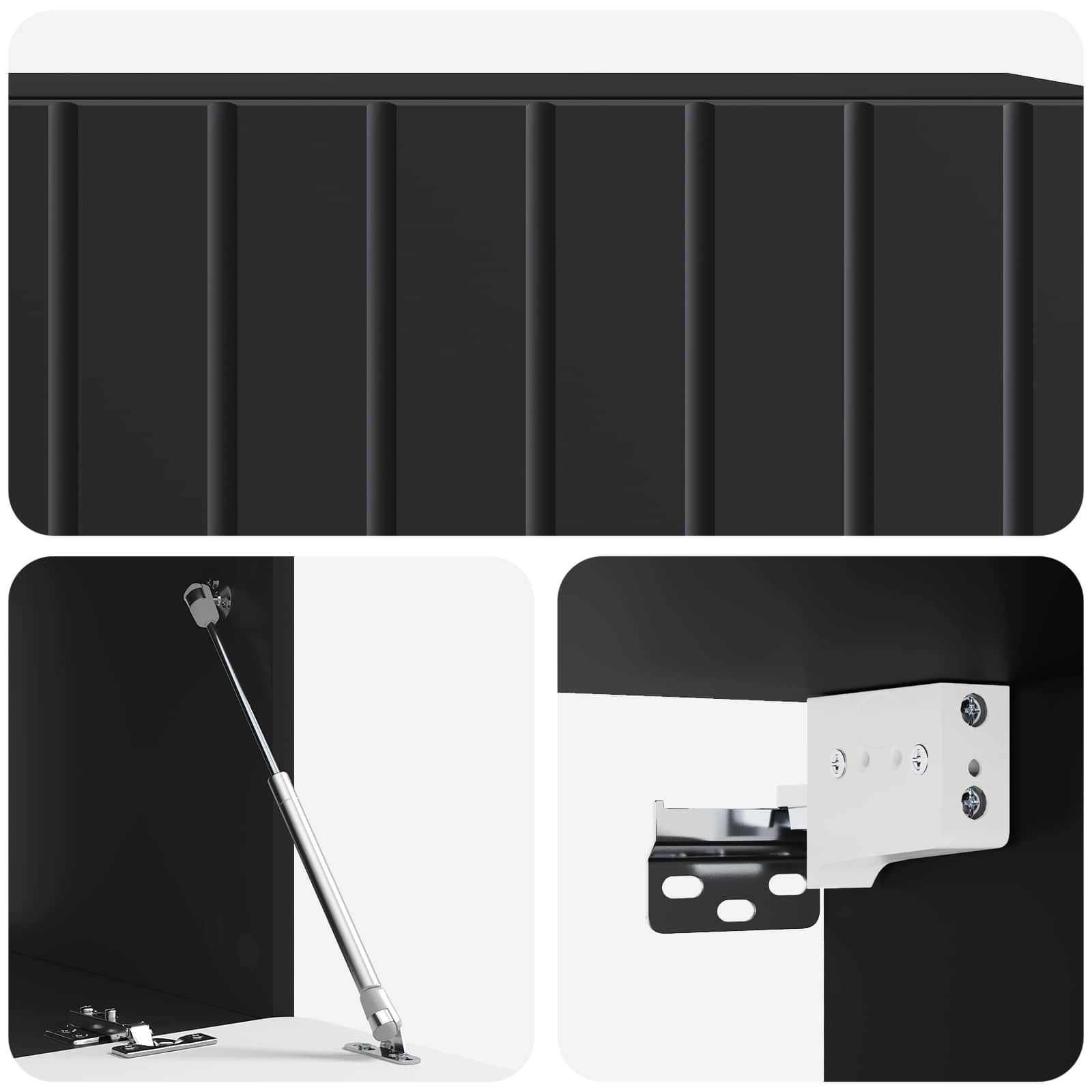 Nástěnná Tv Skříň 98 X 41 X 30 Cm Černá Kompozitní Dřevo
