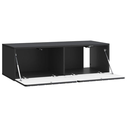 Nástěnná Tv Skříň 98 X 41 X 30 Cm Černá Kompozitní Dřevo