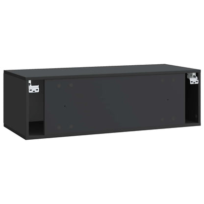 Nástěnná Tv Skříň 98 X 41 X 30 Cm Černá Kompozitní Dřevo