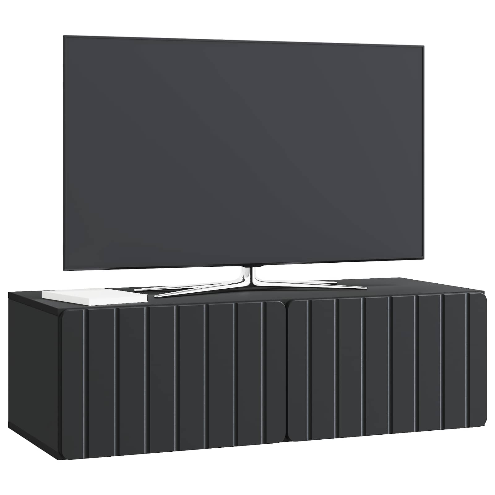 Nástěnná Tv Skříň 98 X 41 X 30 Cm Černá Kompozitní Dřevo