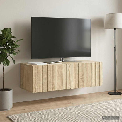 Nástěnná Tv Skříň 98 X 41 X 30 Cm Dub Sonoma Kompozitní Dřevo