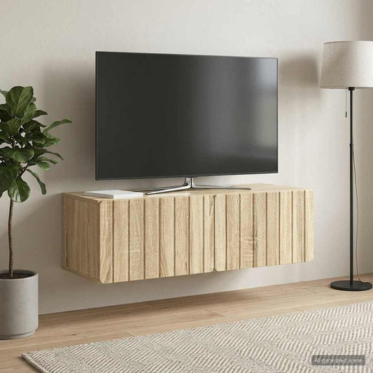 Nástěnná Tv Skříň 98 X 41 X 30 Cm Dub Sonoma Kompozitní Dřevo