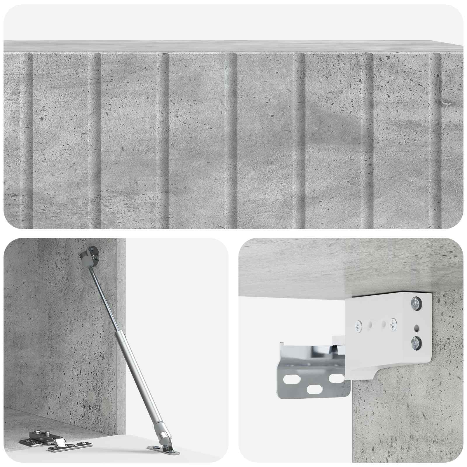 Nástěnná Tv Skříň 98 X 41 X 30 Cm Betonově Šedá