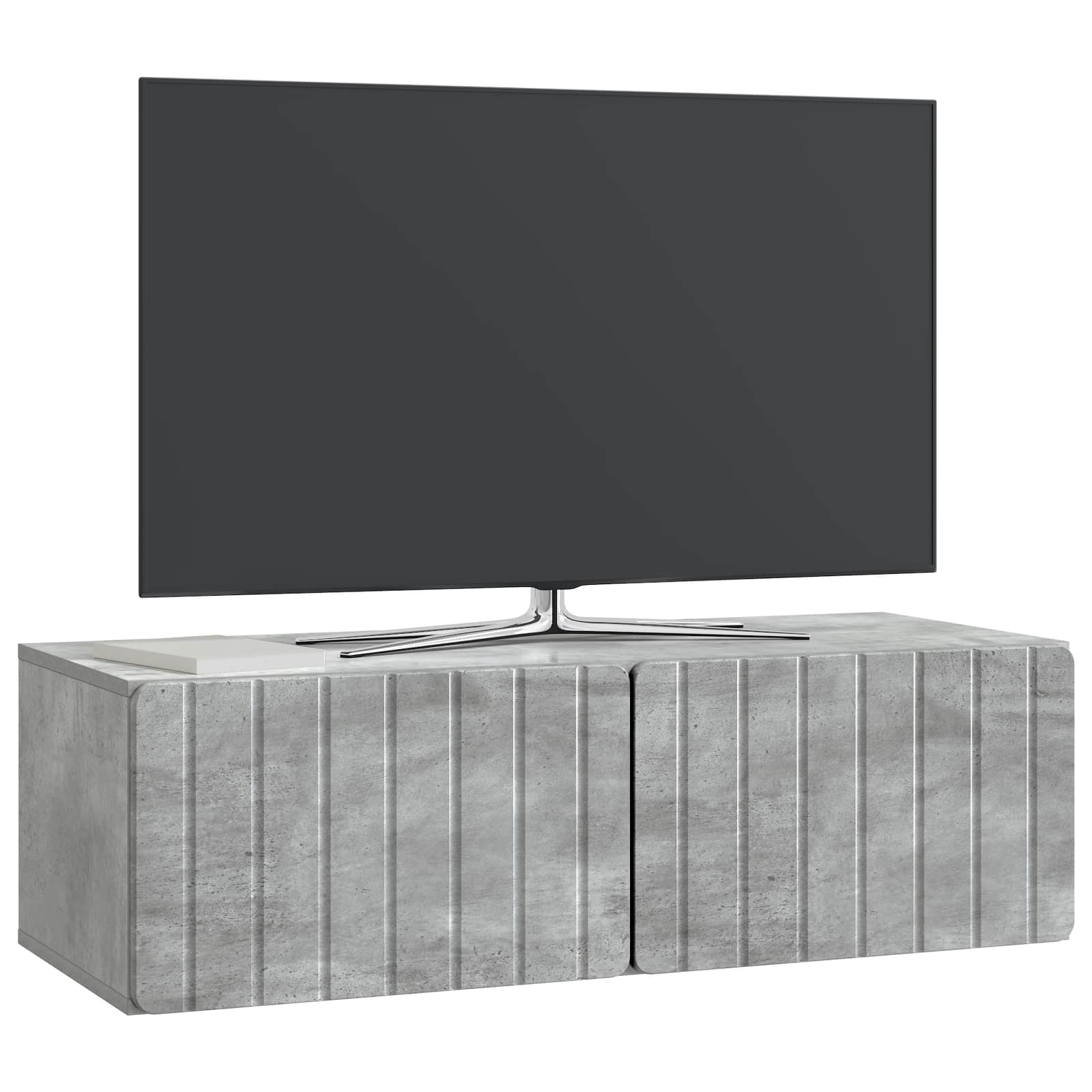 Nástěnná Tv Skříň 98 X 41 X 30 Cm Betonově Šedá