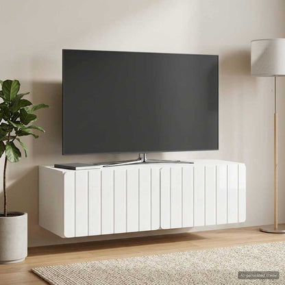 Nástěnná Tv Skříň 98 X 41 X 30 Cm Bílá S Vysokým Leskem