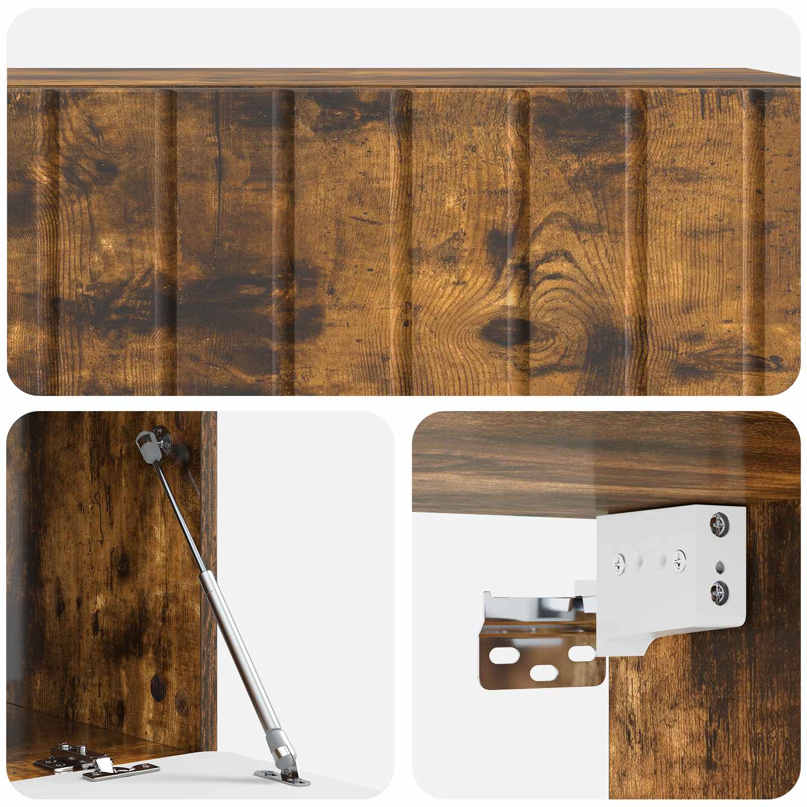 Nástěnná Tv Skříň 98 X 41 X 30 Cm Kouřový Dub Kompozitní Dřevo