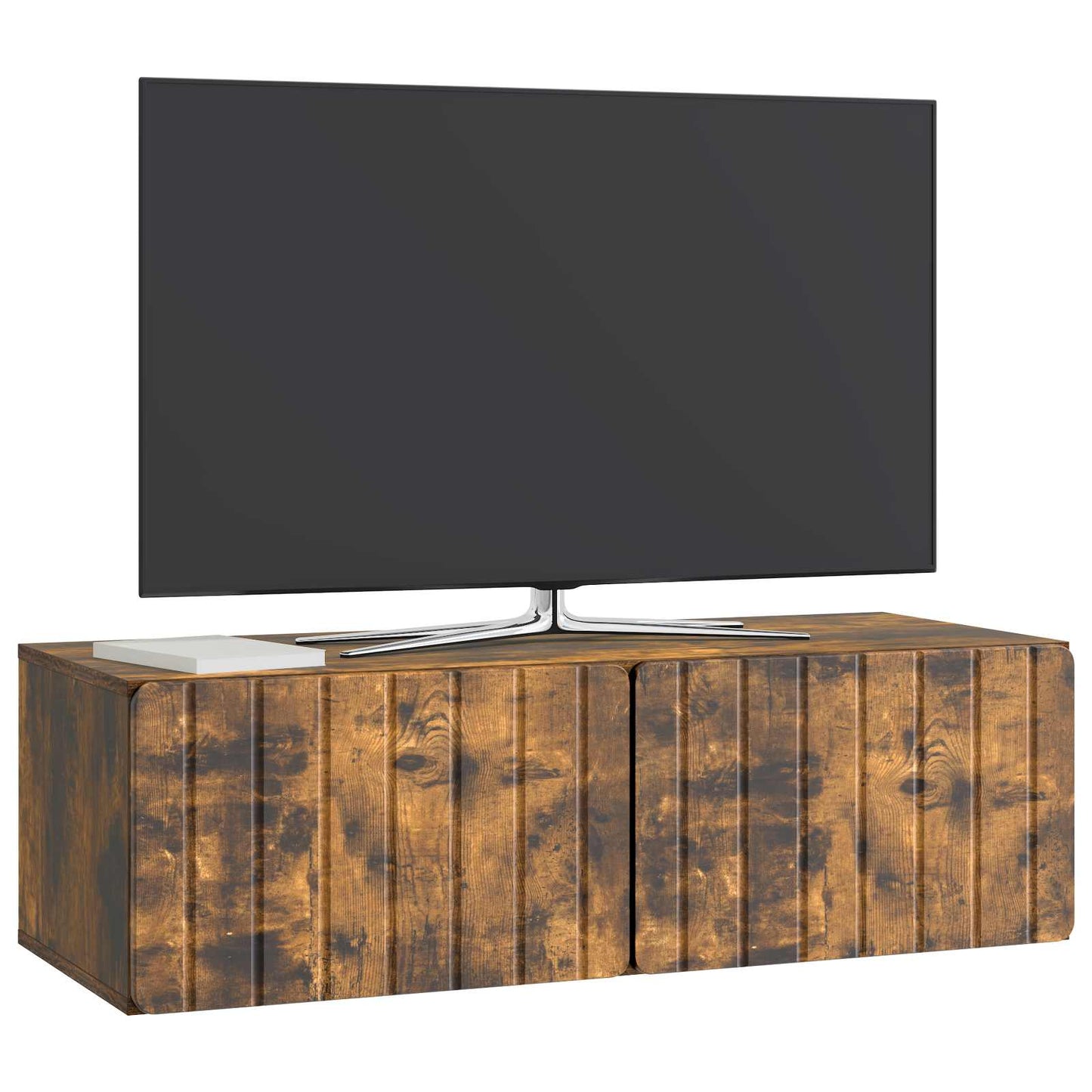 Nástěnná Tv Skříň 98 X 41 X 30 Cm Kouřový Dub Kompozitní Dřevo