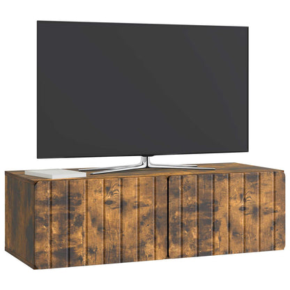 Nástěnná Tv Skříň 98 X 41 X 30 Cm Kouřový Dub Kompozitní Dřevo