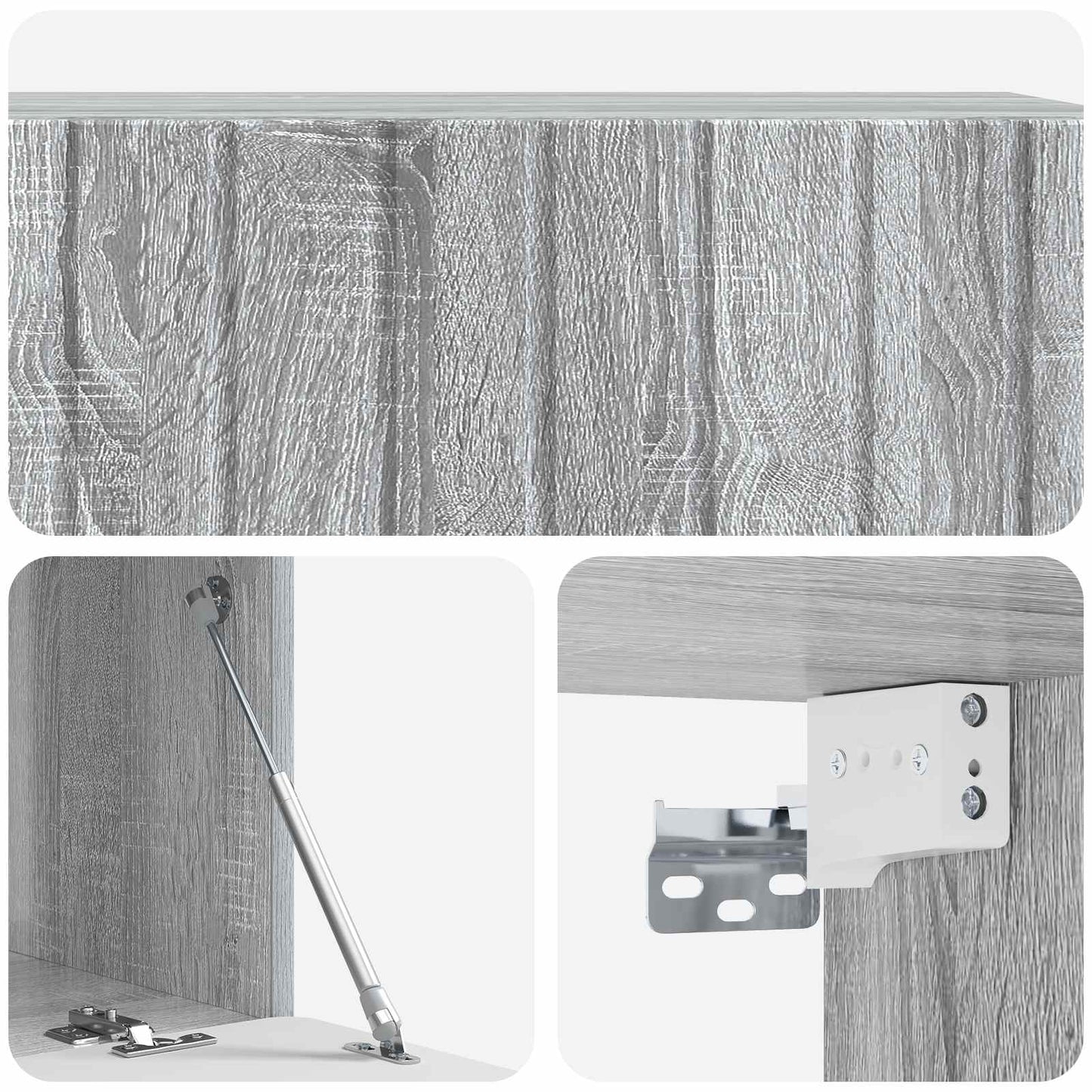 Nástěnná Tv Skříň 98 X 41 X 30 Cm Šedý Sonoma Kompozitní Dřevo