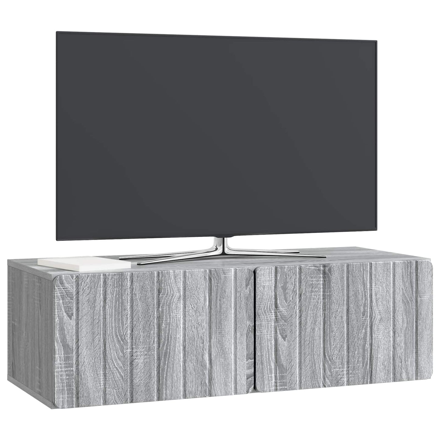 Nástěnná Tv Skříň 98 X 41 X 30 Cm Šedý Sonoma Kompozitní Dřevo