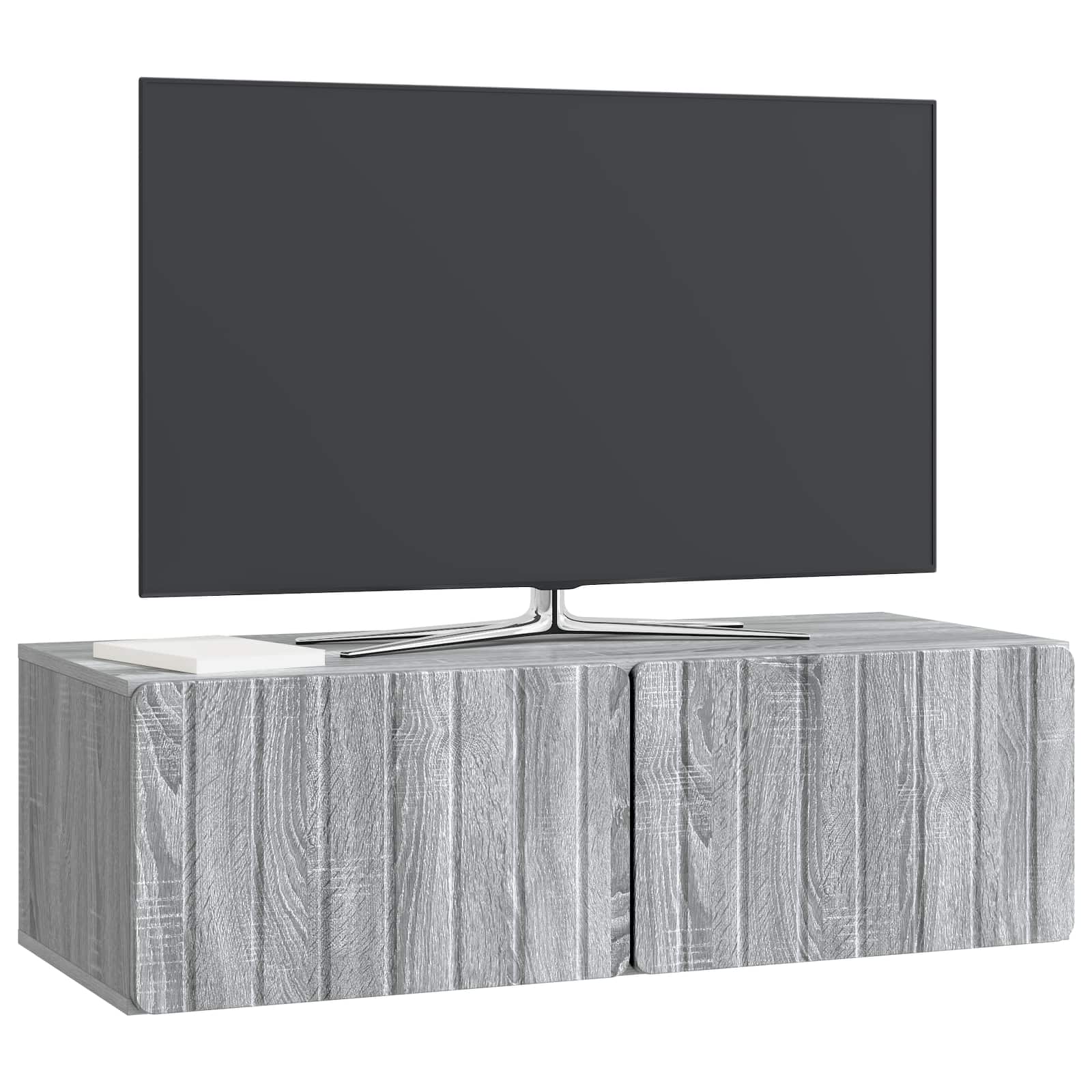 Nástěnná Tv Skříň 98 X 41 X 30 Cm Šedý Sonoma Kompozitní Dřevo