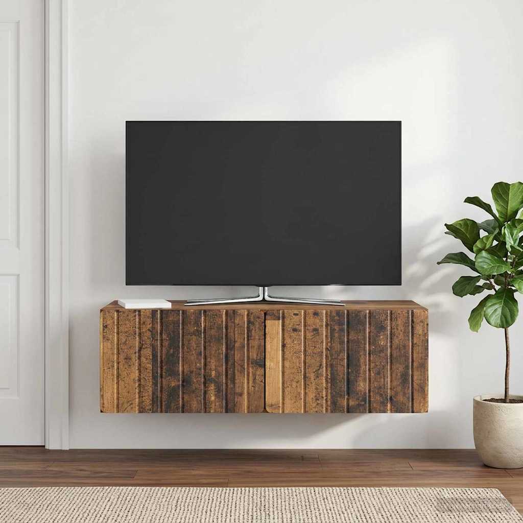 Nástěnná Tv Skříň 98 X 41 X 30 Cm Staré Dřevo Kompozitní Dřevo